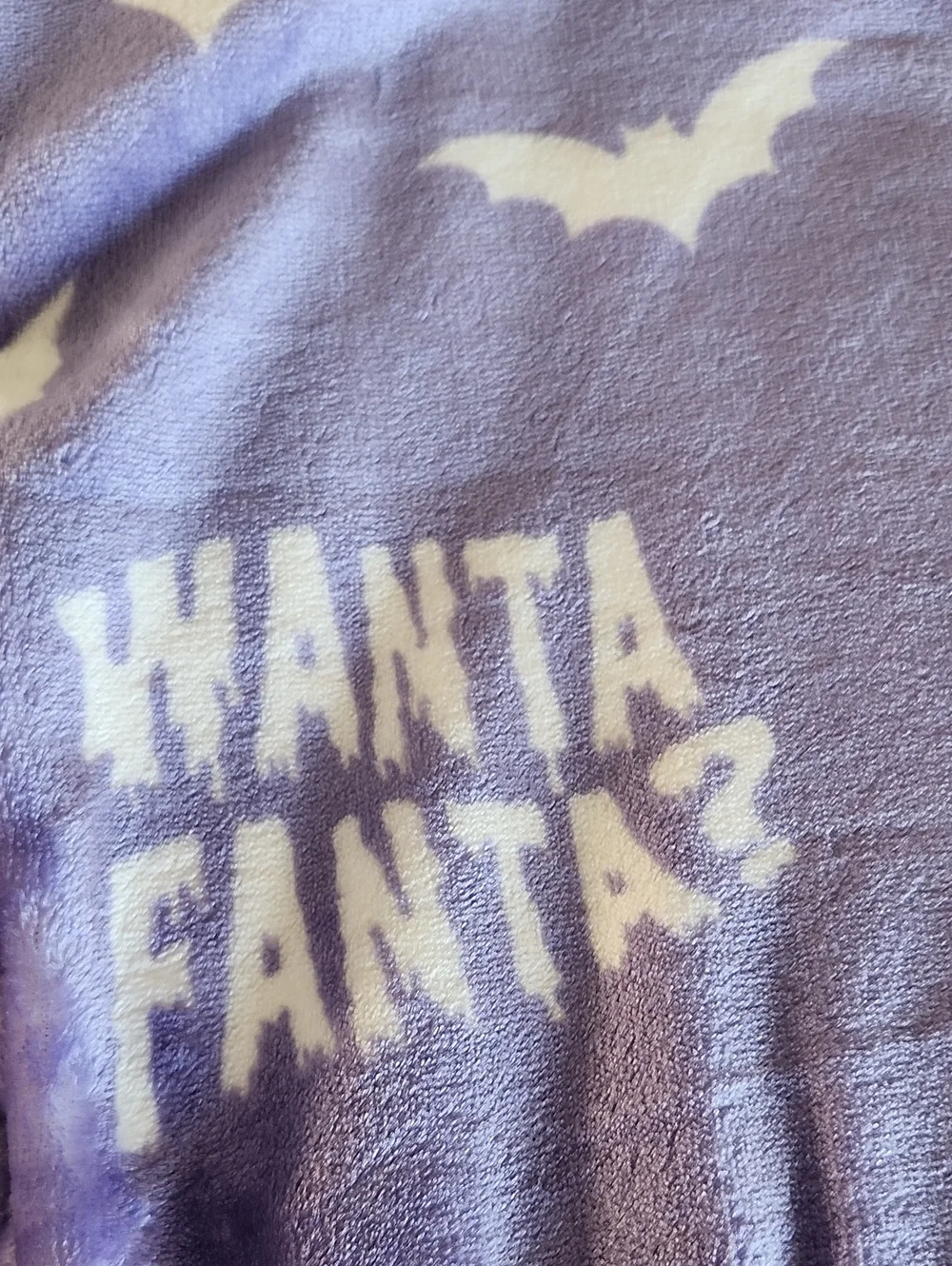 Halloween Fanta Purple Throw Blanket Skeleton Hand